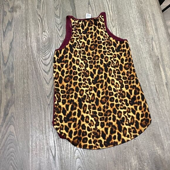 Color Bear Tank Top Leopard You & Tequila Make Me Crazy Racerback Purple Brown L - Picture 5 of 5